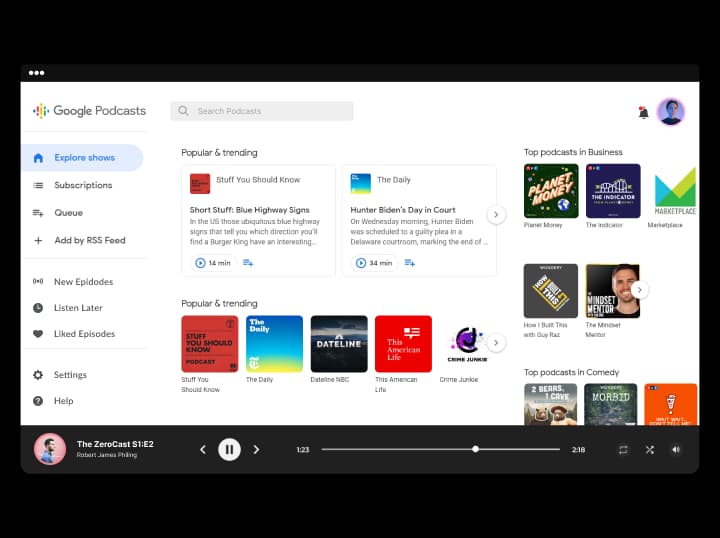 Launch Google Podcast Like Platform