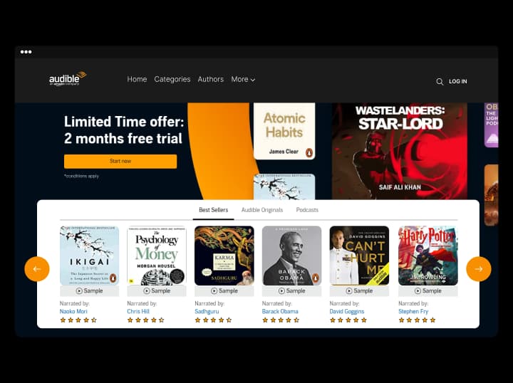 Launch Audible Like Platform